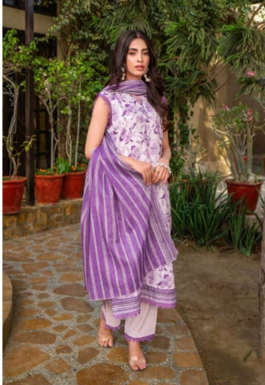 3 Piece - Printed Embroidered Suit By Neha's